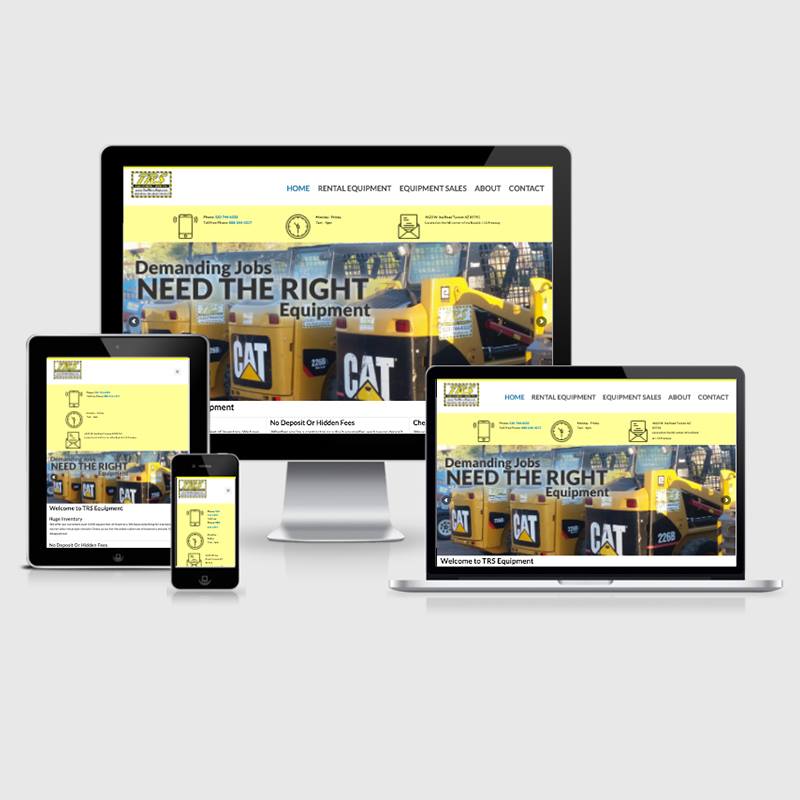 TRS construction equipment new website design usability mobile friendly tablet image