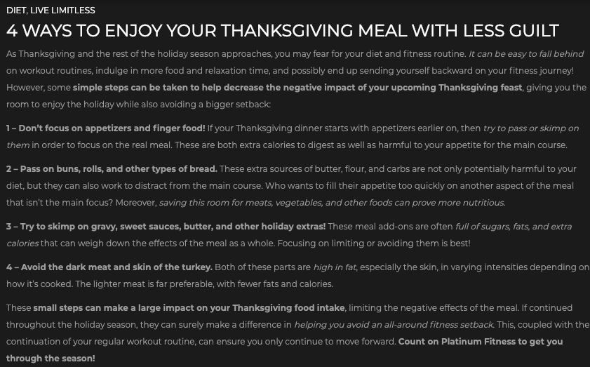 fitness thanksgiving blog excerpt image