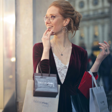 woman with shopping bags image