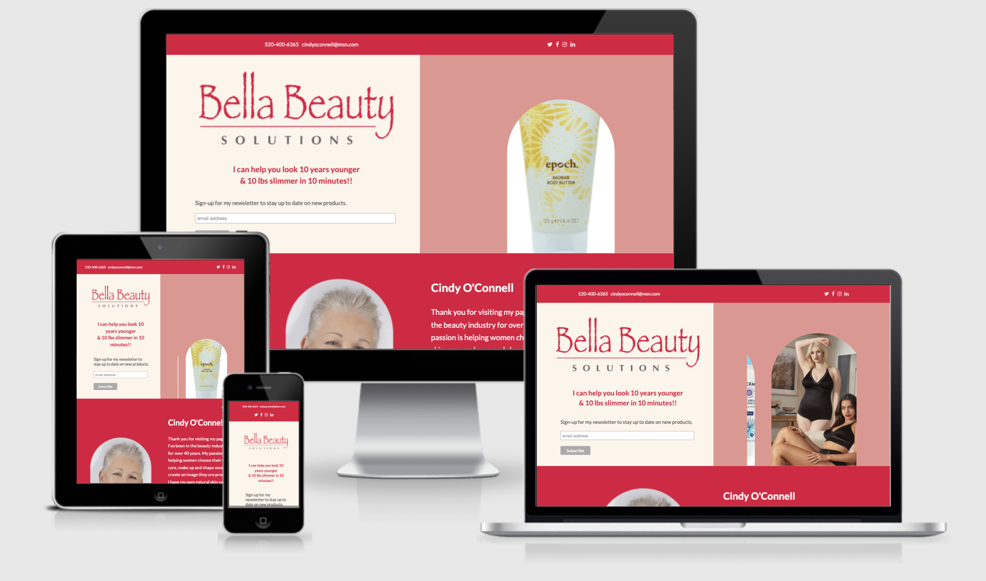 Bella Beauty Solutions website design image