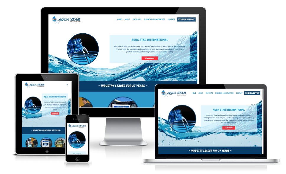 Aqua Star International website design image