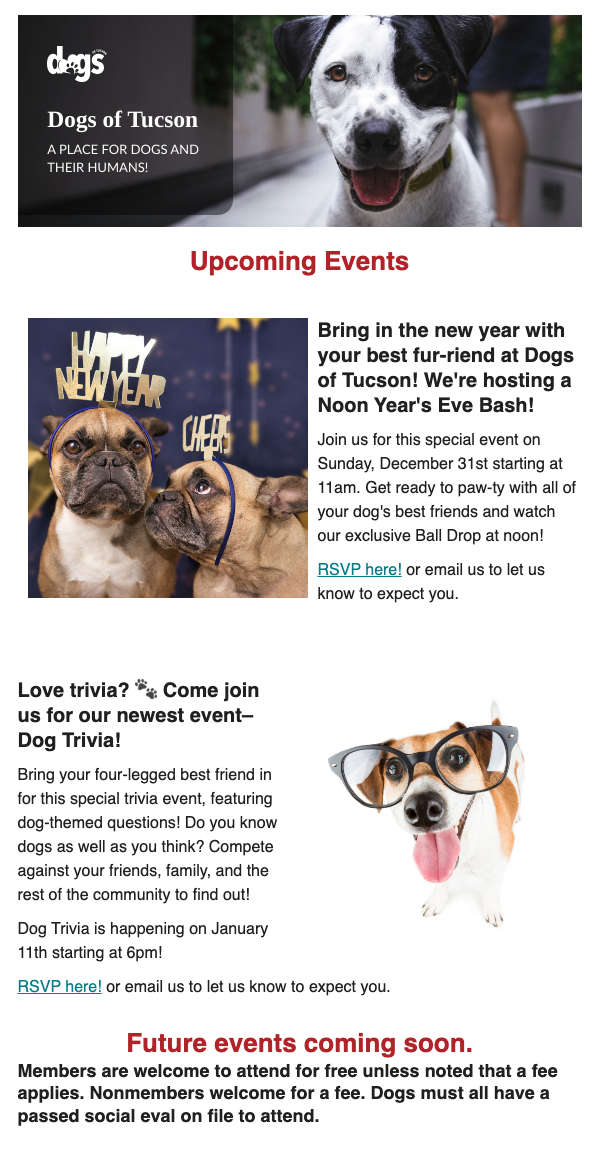 dogs of tucson email marketing