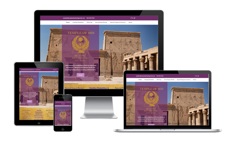 Temple of Isis Healing Center Website Design